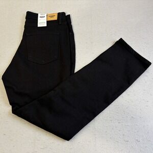 Levis Denizen Mid Rise Slim Black Jeans Essential Stretch Womens 16S 33x28 Denim